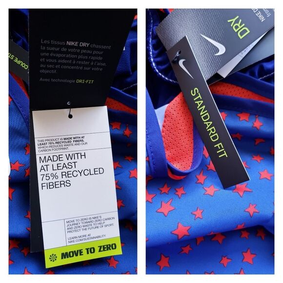 Nike Women's Standard Fit Americana Print Tempo Dri-Fit Running Shorts Size 2X - Picture 13 of 15